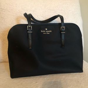 Kate Spade Black Nylon Tote w/ laptop sleeve